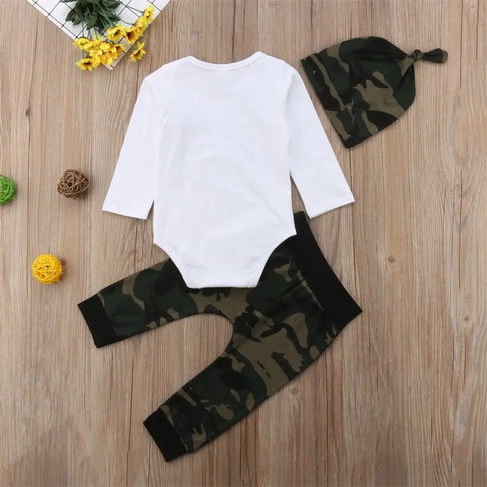 Citgeett Infant Newborn Outfit Baby Boy Tops Straight Outta Rompers Leggings Camoflage Clothes Pants Autumn Set |