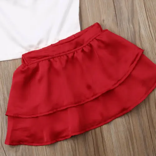 Летний топ с цветочной вышивкой для маленьких девочек 2 шт. + юбка-пачка наряд