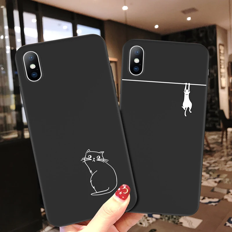 Lovebay чехол для телефона iPhone 11 6 6s 7 8 Plus X XR XS 11Pro Max 5 5s мультяшный забавный кот мягкий