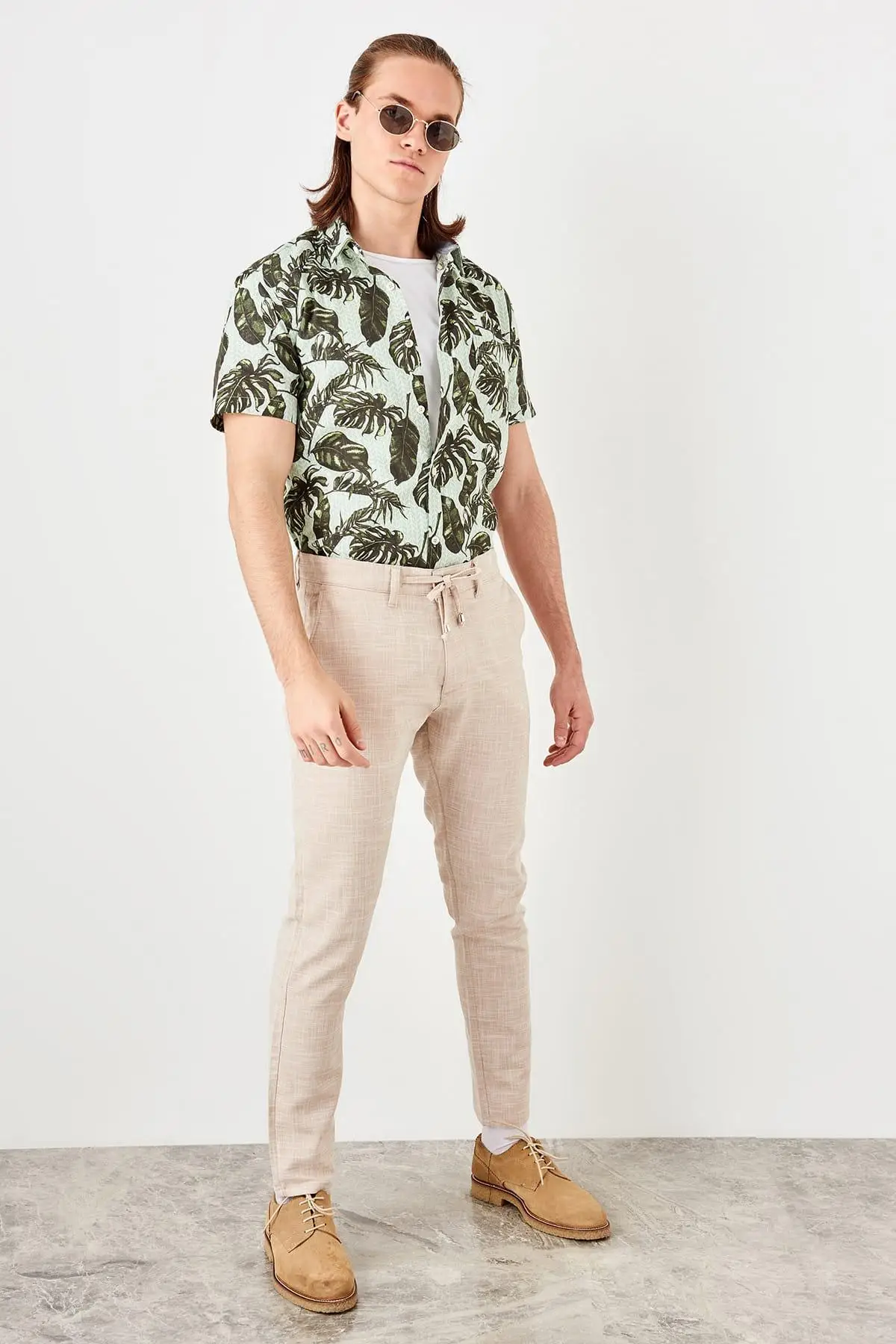 Trendyol новые каменные мужские льняные брюки TMNSS19RS0044|Брюки| |