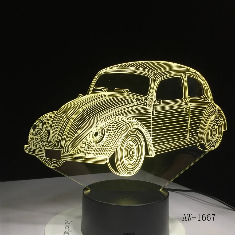 Автомобильная техника автомобиль бульдозер трактор 3D 7 цветов лампа визуальный