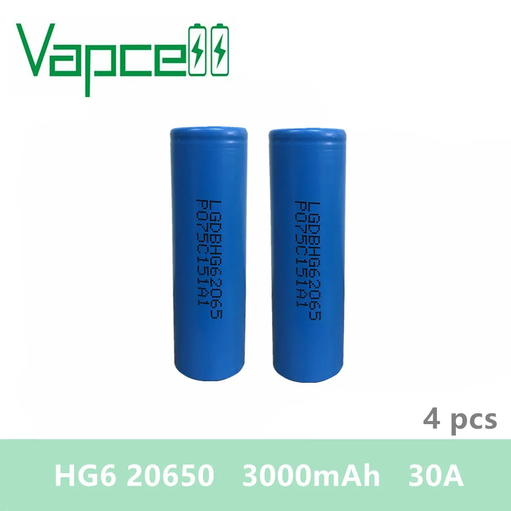 Бесплатная доставка 4 шт. аккумулятор VAPCELL 20650 3000 мА/ч 30А литиевая аккумуляторная