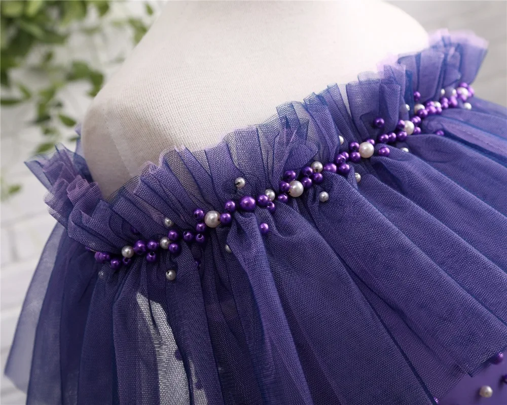 Фиолетовые платья с цветочным узором для девочек длина до пола 2019 Vestidos De Primera Comunion