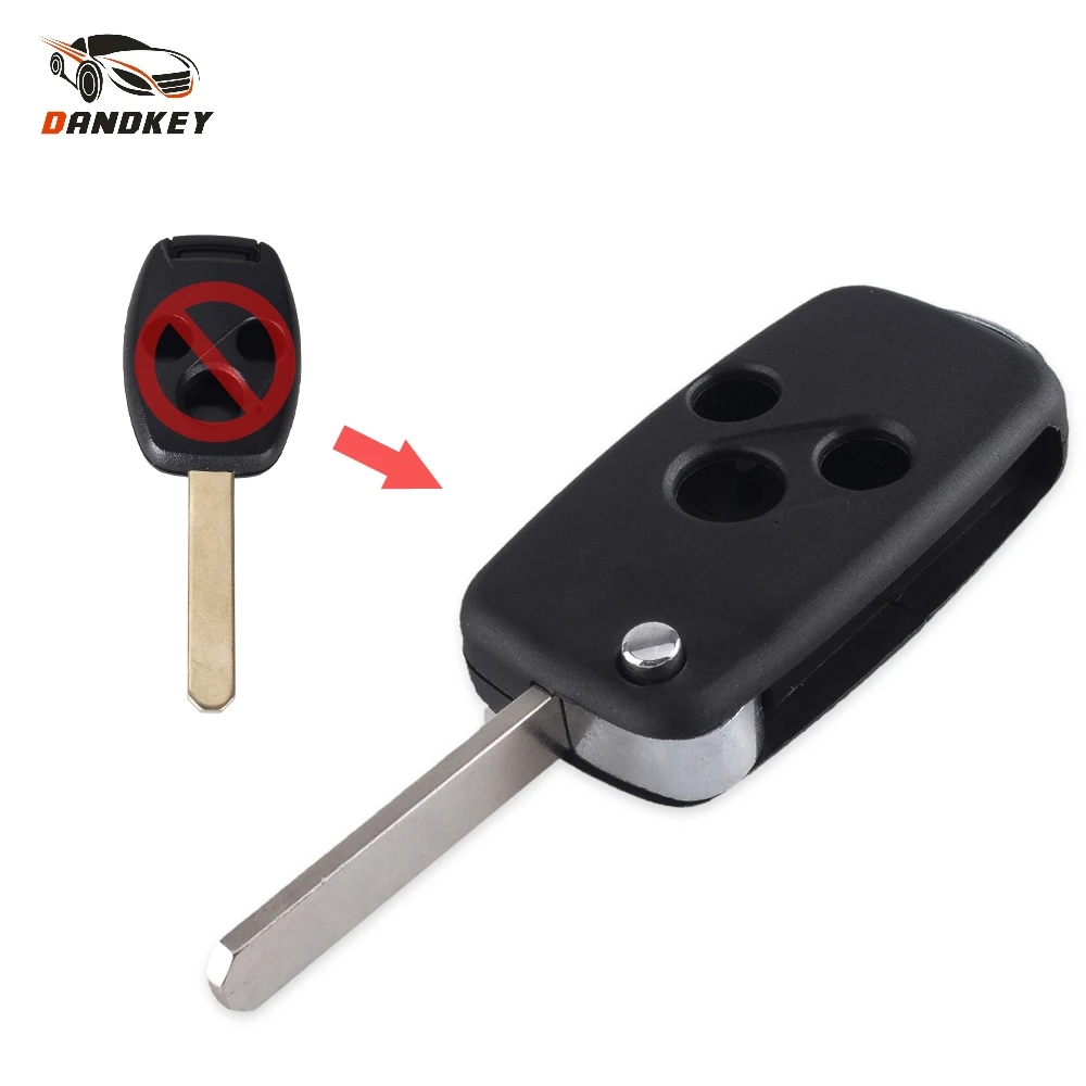 

Dandkey 3 Buttons Fob For Honda Accord Crv Civic Odyssey Pilot Modified Flip Folding Control Remote Key Shell Case key shell