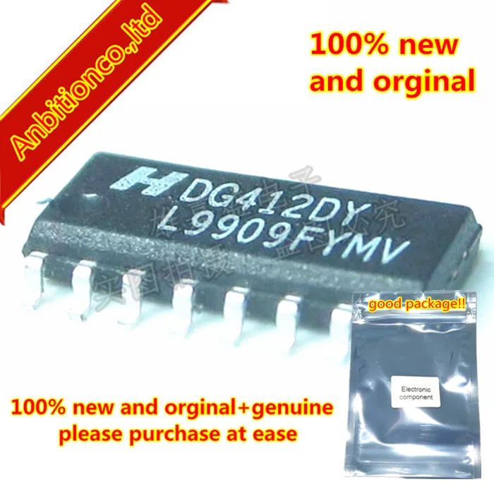 10 шт. 100% новый и оригинальный DG412 DG412DY SOP16, четырехъядерным процессором, SPST аналоговые переключатели в наличии на складе