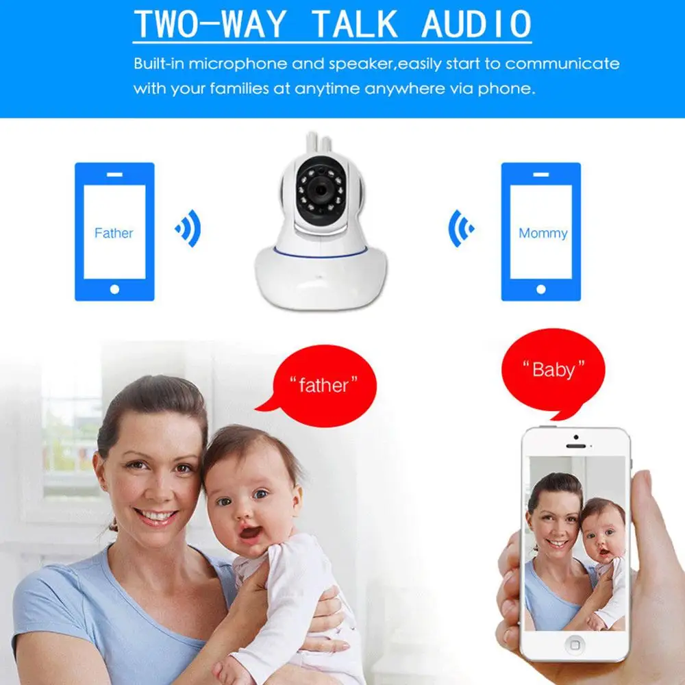 EastVita Беспроводная IP-камера 1080P PTZ Dome двусторонняя аудио Пан Tilt ИК Night Vision Wifi 3D навигация включена