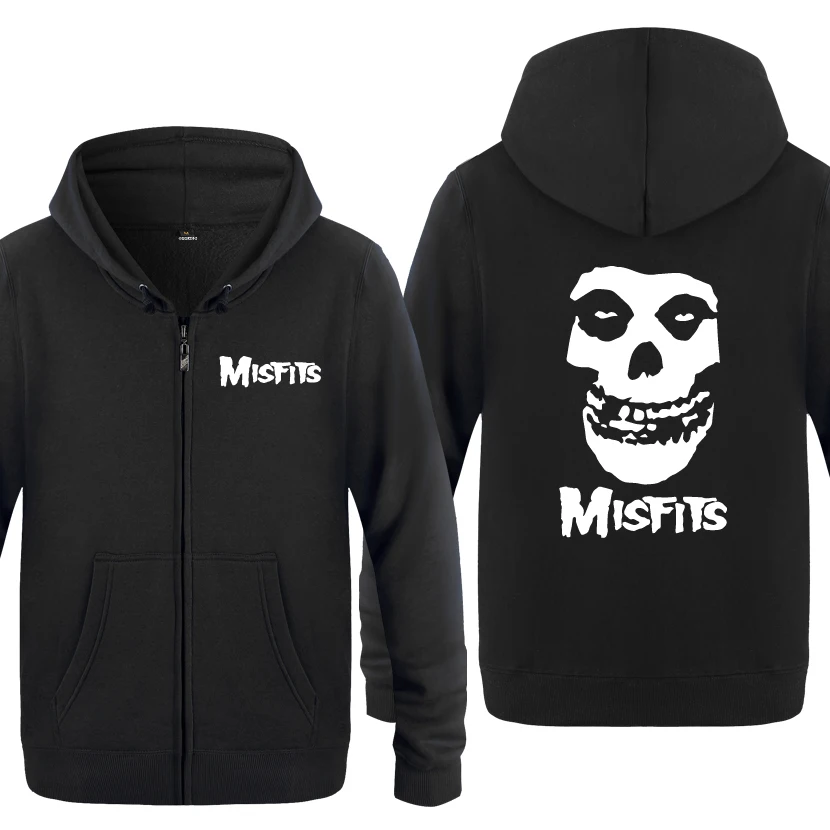 MISFITS панк рок толстовки для любителей музыки мужчин 2018 мужские флисовые на молнии
