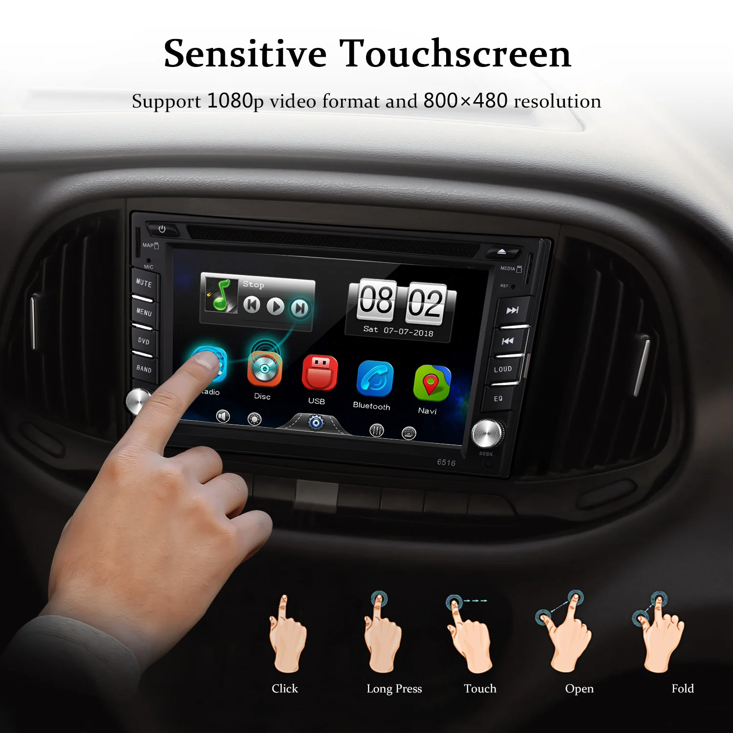 Двойной 2 DIN HD 6 &quotСенсорный автомобильный dvd плеер с экраном Bluetooth GPS Sat Nav стерео
