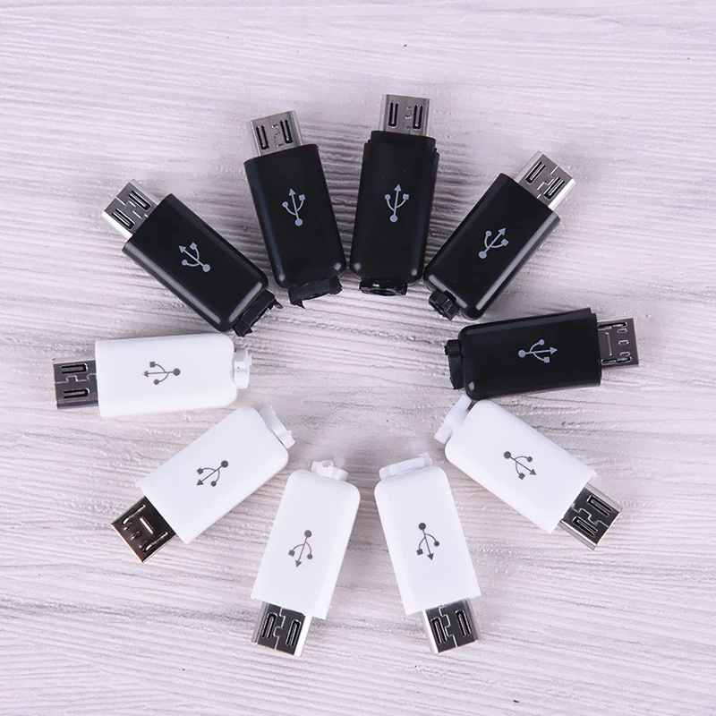 10 шт./компл. 4 в 1 DIY Micro USB тип сварки Мужской 5 штепсельный разъем w/пластиковая