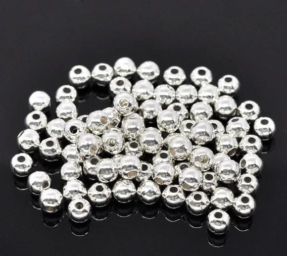 

DoreenBeads 100 Silver color Smooth Round Spacers Beads 6mm Dia. (B12703), yiwu