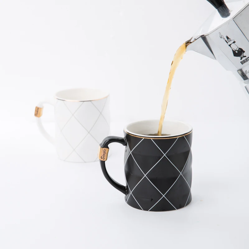

Simple Ceramic Coffee Mug Office Milk Tea Breakfast Cup Wedding Anniversary Lover's Gift