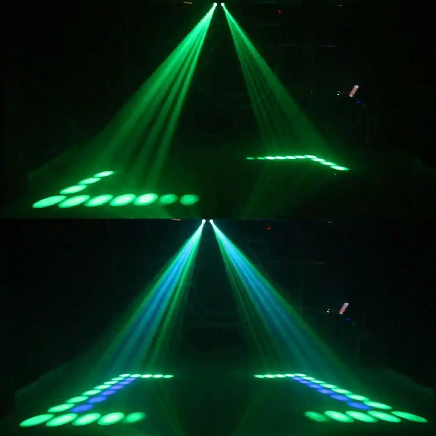

Portable Music Auto/Sound Actived 128 LED RGBW Lights Double Head Laser Stage Effect Lighting Club Disco DJ Party Bar KTV Wedd
