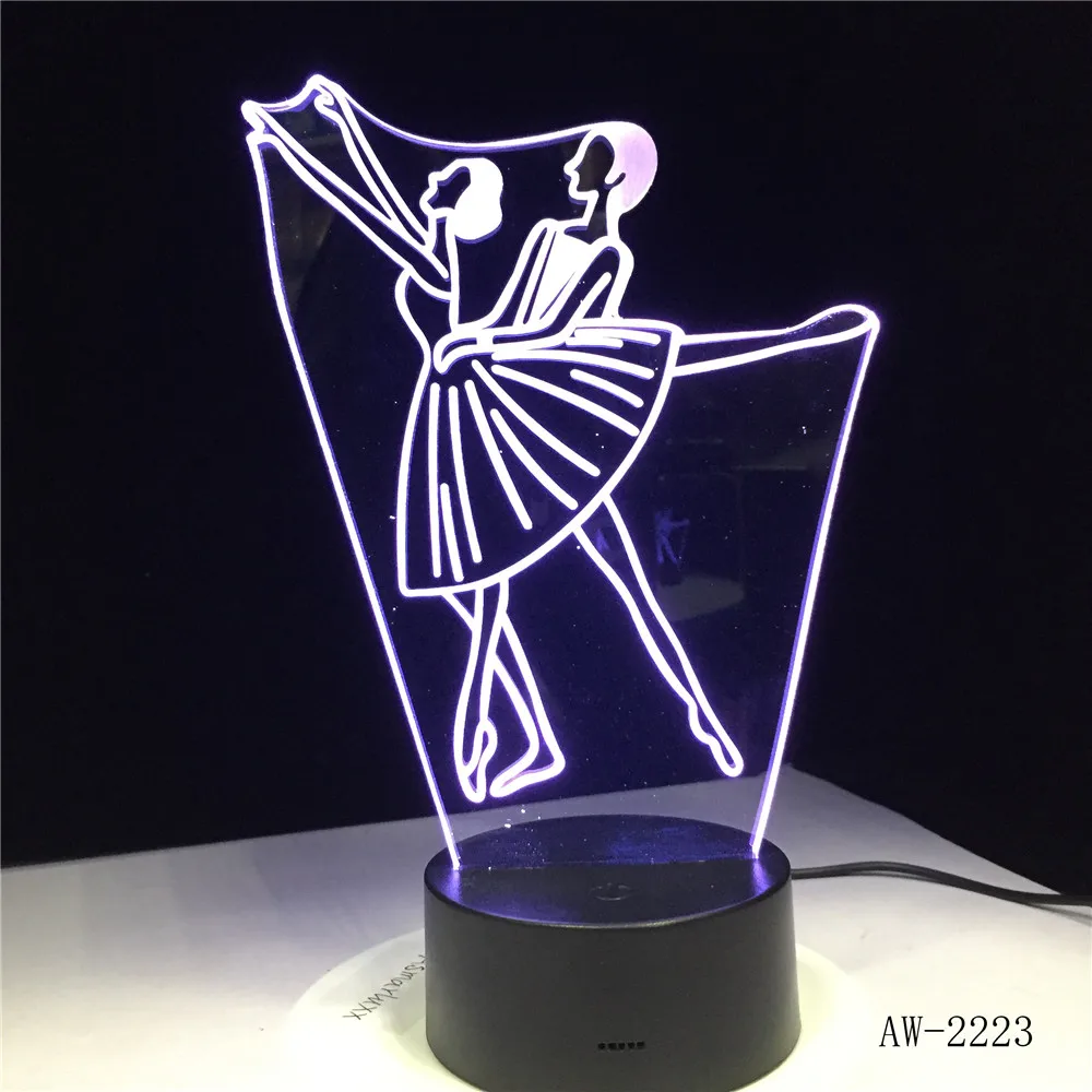 3D иллюзионная лампа светодиодсветодиодный USB-лампа ночники 7 цветов мигающая
