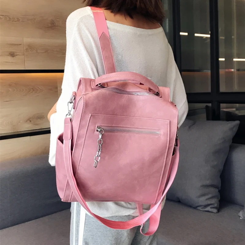 

Female PU Leather Backpacks High Quality Rucksacks For Girls School Bags Preppy Travel Ladies Bagpack Mochilas Women Backpack