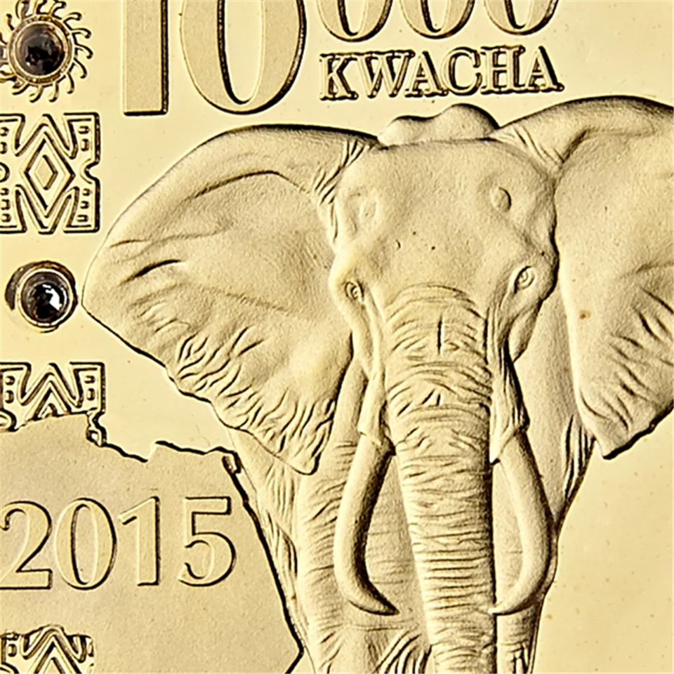 Памятная коллекция монет 2015 года 1 унции 999 африканская слон 10000 квача золото