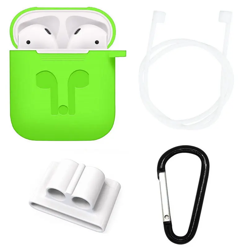 Для Apple аксессуары для airpods силиконовый чехол + держатель ремня с защитой от