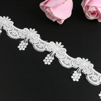 lace fabric trim flower grape embroidery water soluble 4 5cm width diy handmade clothing jewelry accessories white 1 yardlot
