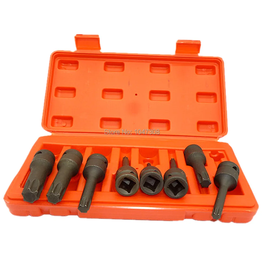 

8pcs 1/2" DR Impact Bit Socket Torx Head T30 T40 T45 T50 T55 T60 T70 T80 for 1/2" Manual Wrenches Pneumatic Electric Wrench