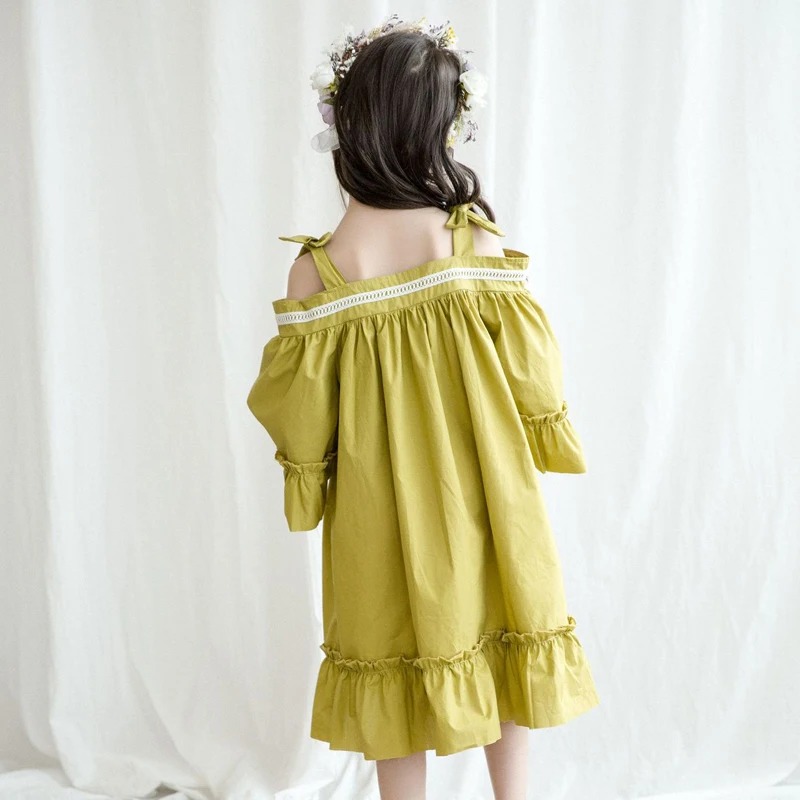 white lace chiffon age for 6 - 16 yrs teenage girls loose frocks summer short sleeve evening party dress simple children clothes | Детская
