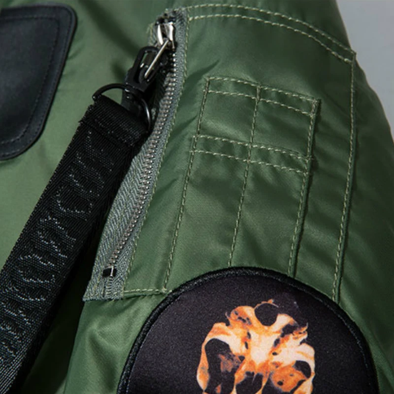 High Street Bomber куртки для мужчин MA1 вышивка молния куртка уличная хип хоп одежда пилот