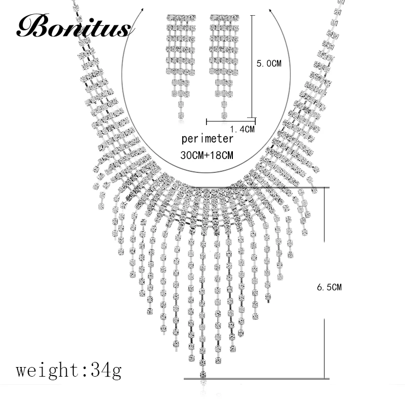 [Bonitus Jewelry] 2018 Модные Свадебные украшения наборы эффектное ожерелье для