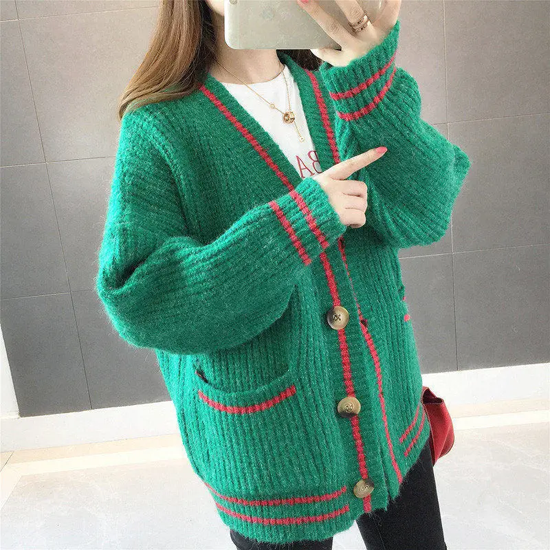 New Fashion Spring 2018 Women Sweaters Cardigans Casual Warm Long Design Female Knitted Sweater Coat Cardigan Lady |