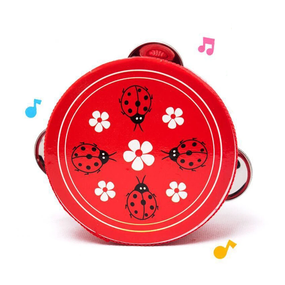 Деревянный ручной барабан музыкальный Тамбурин инструмент для детей