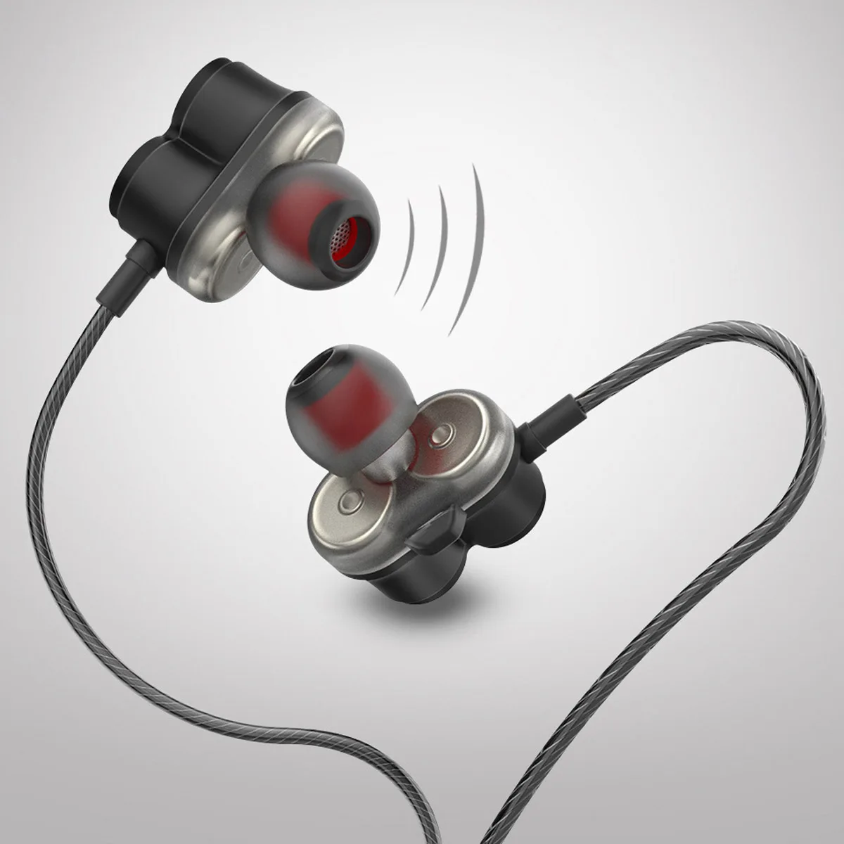 Наушники в ухо наушники с микрофоном двойные для водителей стерео Hi Fi аудио и бас