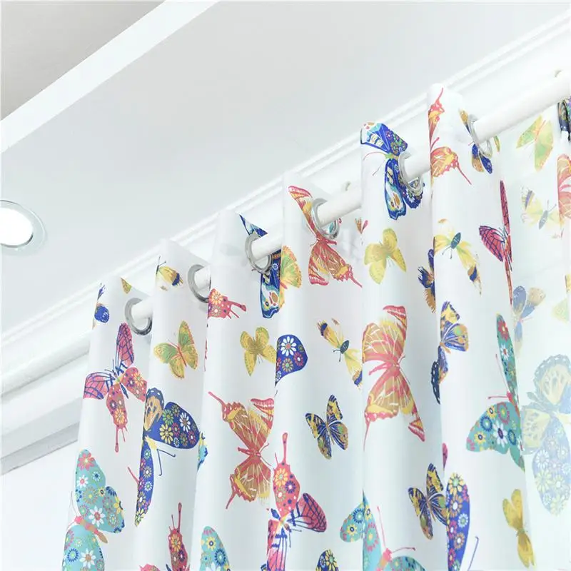 1PC 100x250cm Butterfly Curtain Washable Polyester Pastoral Style Living Room Window Bedroom Drape Blackout Home Decor | Дом и сад