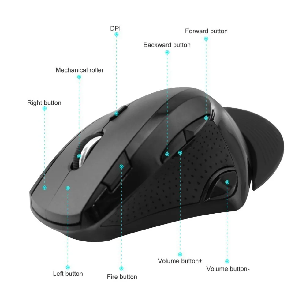 Delux M910GB беспроводная эргономичная компьютерная мышь, 9 Кнопок, вертикальная компьютерная игровая мышь Mause, Usb мышь со съемной подставкой для рук для ноутбука