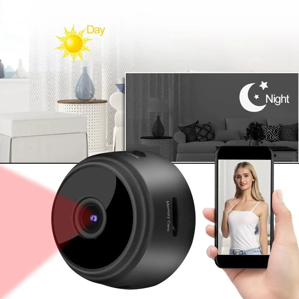 Горячая HD 1080P Мини Wifi ночного видения инфракрасная микро камера беспроводная веб