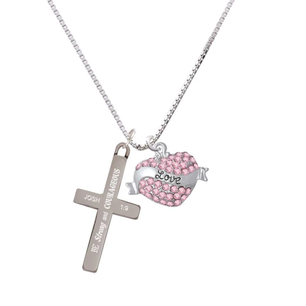 Баннер &quotлюбовь&quot на розовое хрустальное сердце сильное и мужественное крест