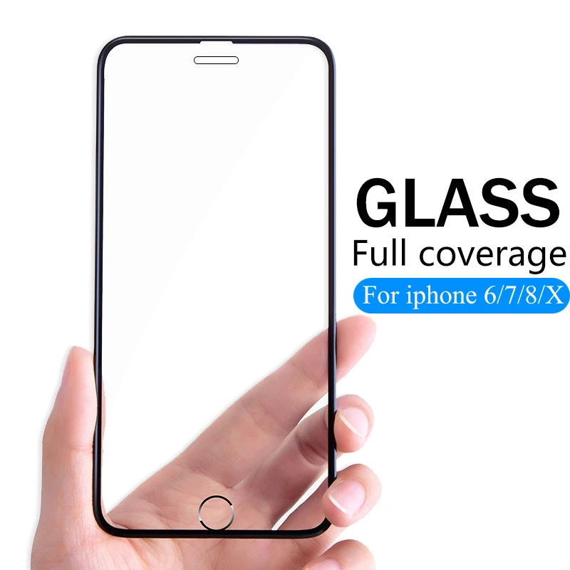 3D полное покрытие Защитное стекло для iphone 6 7 8 S Plus X flim 8x6 защита экрана закаленное