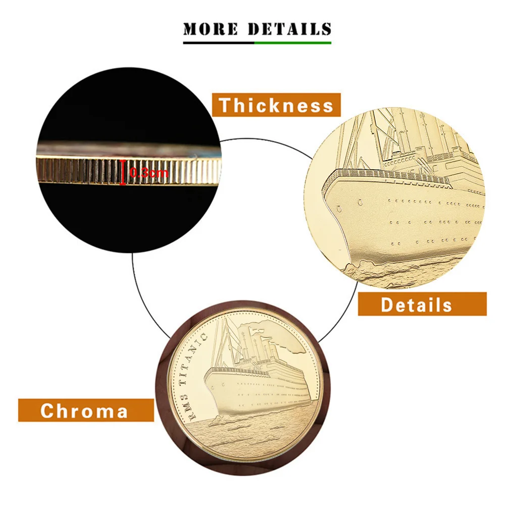 WR Титаник памятная позолоченная монета путешествие по титанику монеты
