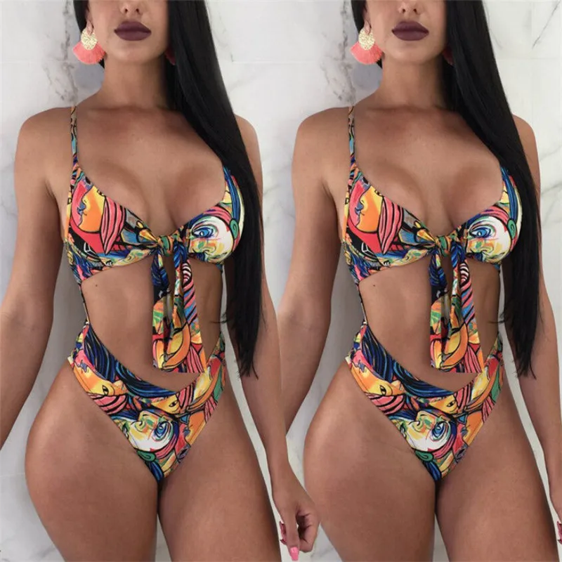 Женский цельный купальный костюм с цветочным принтом танкини одежда для