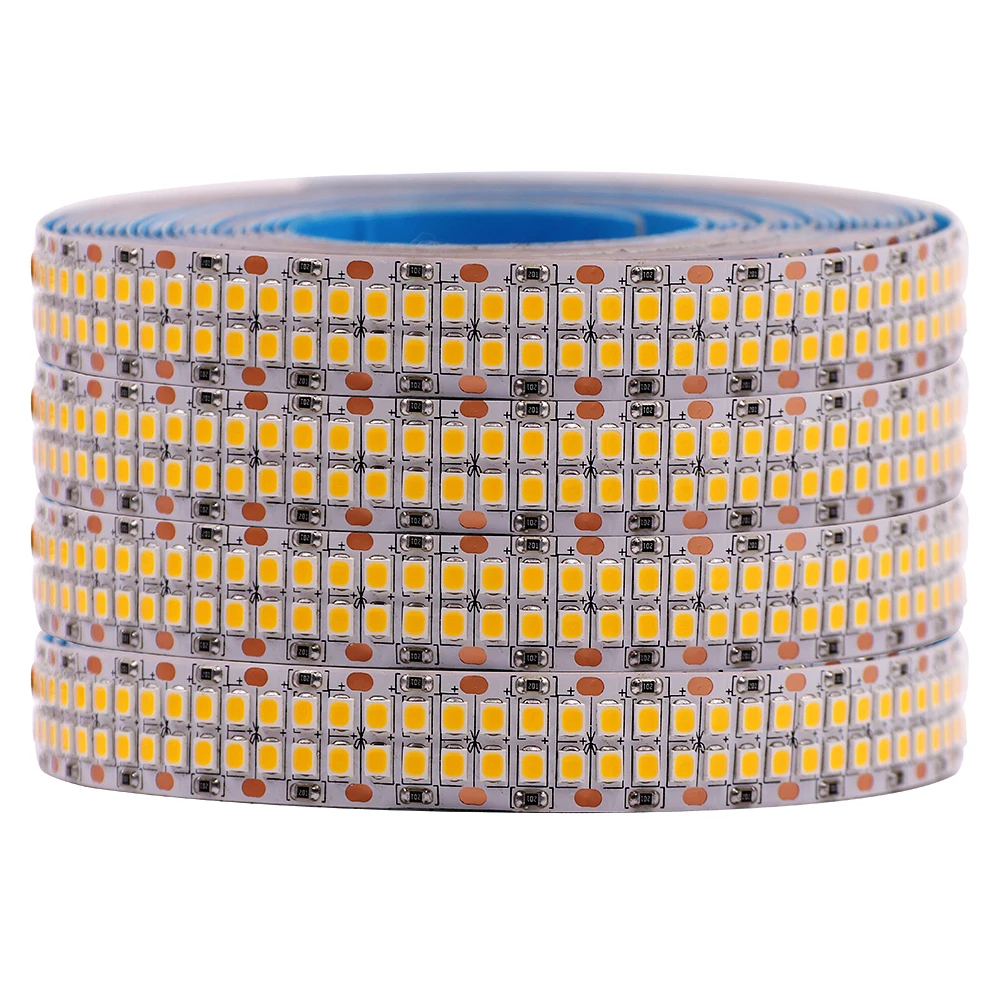 Светодиодная лента 480 SMD 2835, двухрядная Гибкая лампа для освещения проектов, 2400 светодиодов/м, 24 В, 12 В, 5 м, 1200 светодиодный одов s, 900 светодиодный Дов
