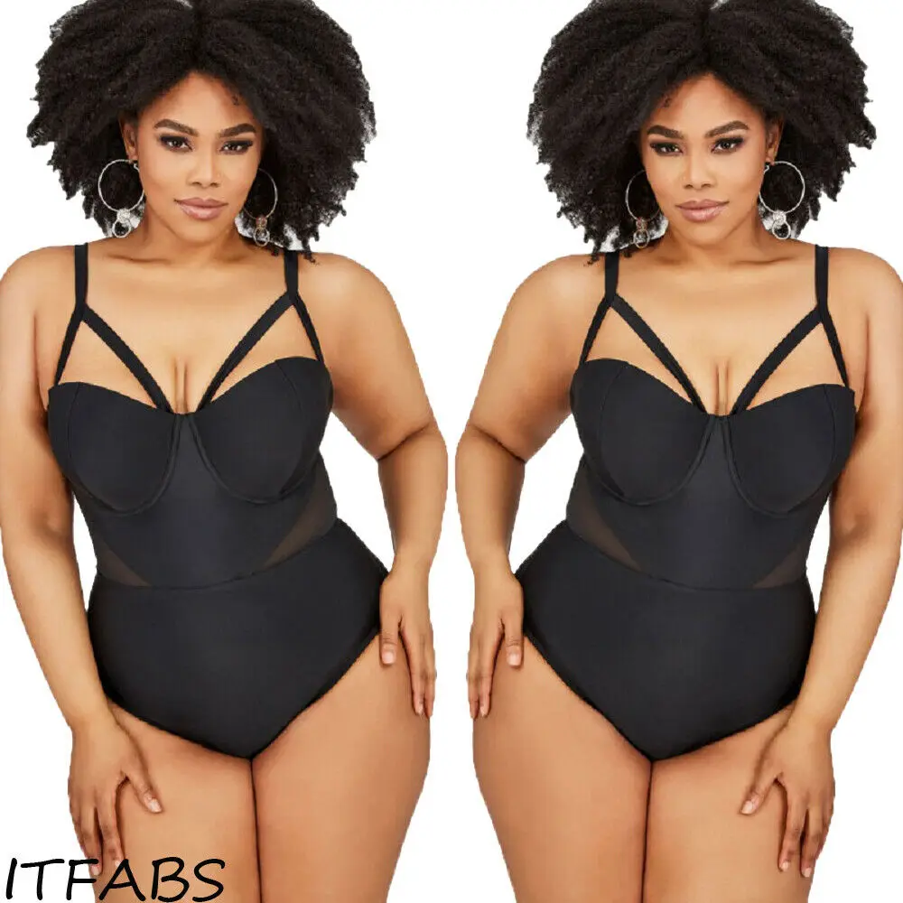 2019 Newest Hot Plus Size Women Monokini One-piece Swimsuit Summer Swimwear Bathing Suit L-XXL | Спорт и развлечения