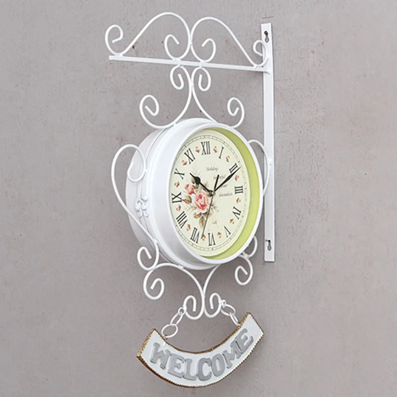 Напольные двойные настенные часы с петушком и колокольчиком reloj de pared Garden Outside Bracket
