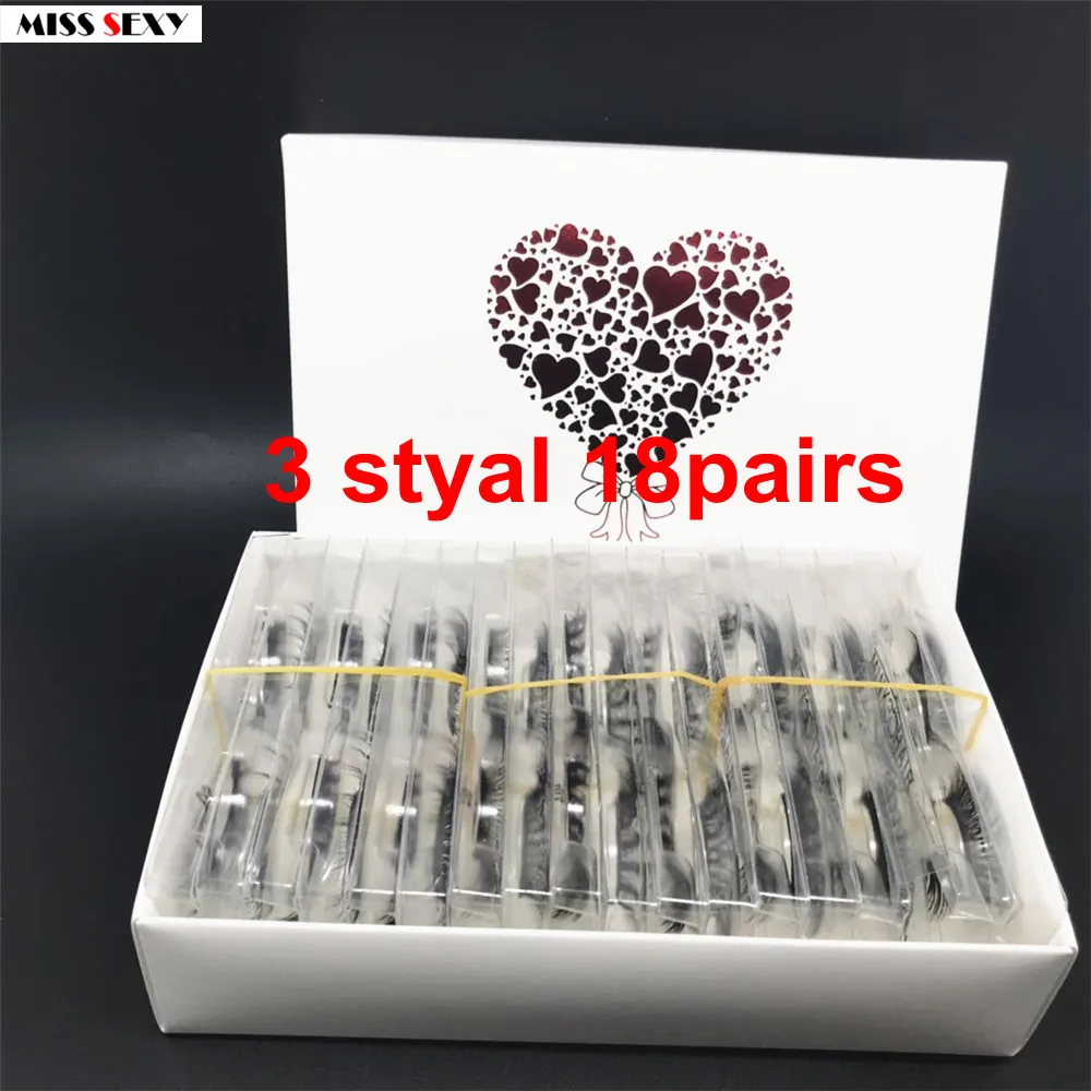 Miss sexy lash 18D 3D норковые накладные ресницы толстые ручной работы макияж набор
