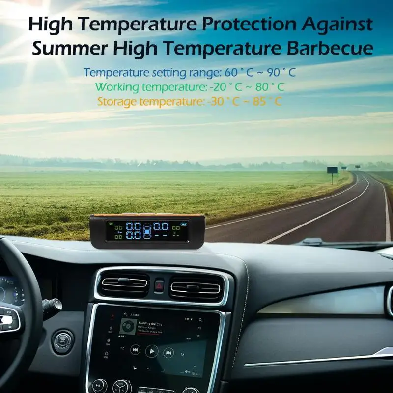 90*60*30 мм DC 5V Солнечная Беспроводная TPMS автомобильная система мониторинга