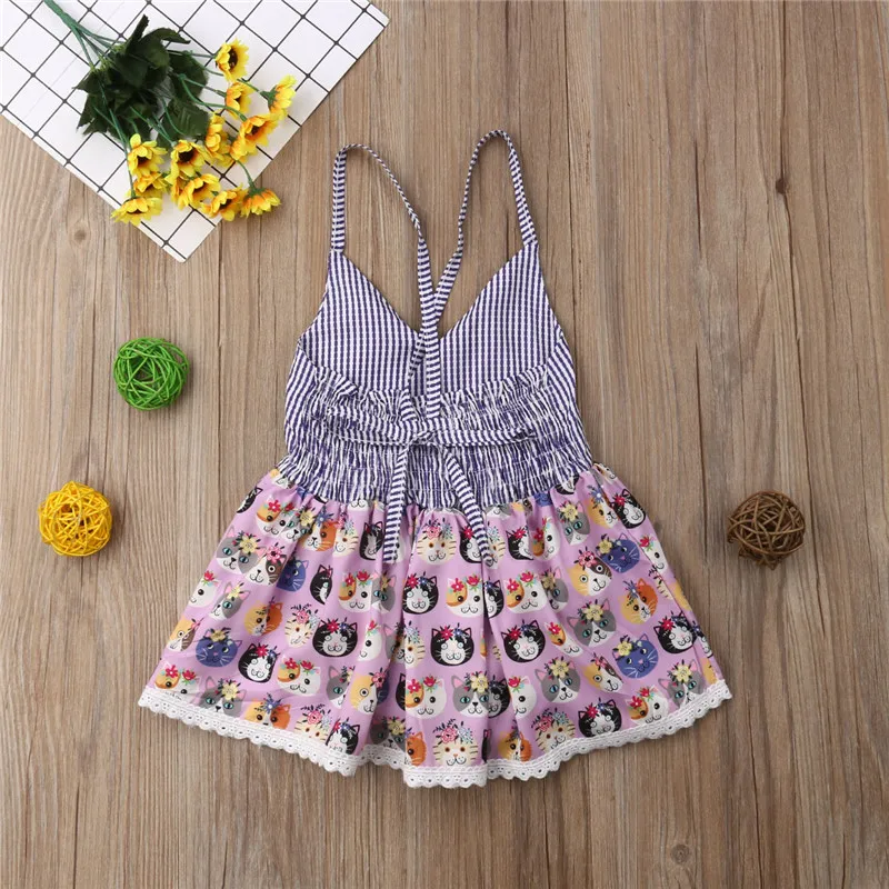 Pudcoco/модные детские платья с героями мультфильмов для маленьких девочек Bebe