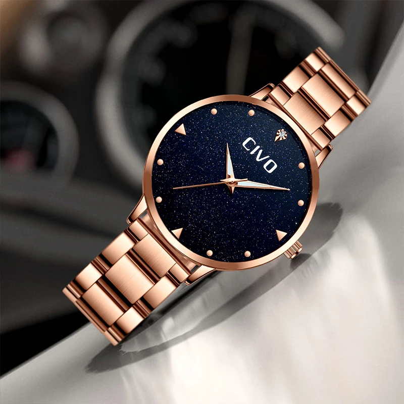 

CIVO Ladies Watch Women Watches Creative Clock Stainless Steel Women'S Bracelet Watches Relogio Feminino Montre Femme