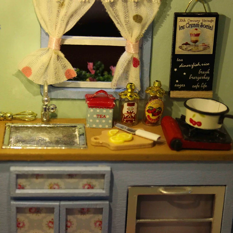 Симпатичный номер DIY кукольный домик Миниатюрный Кукольный дом с мебель