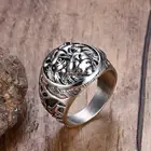 Мужские Винтажные кольца из нержавеющей стали в стиле рок, панк, металлическое готическое байкерское ювелирное изделие цвета серебра