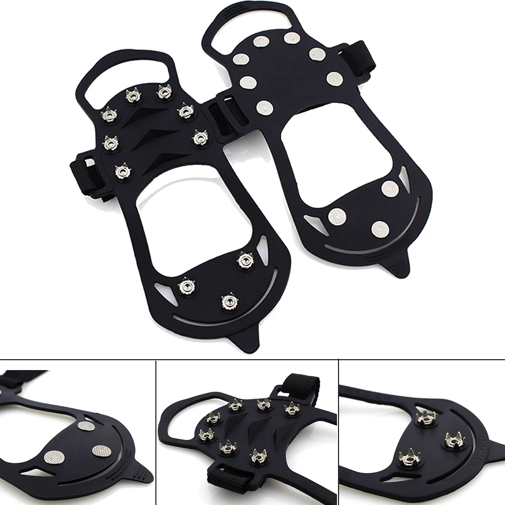 1 пара силиконовые захват льда восхождение кошки бахилы 10 гвозди открытый шипы