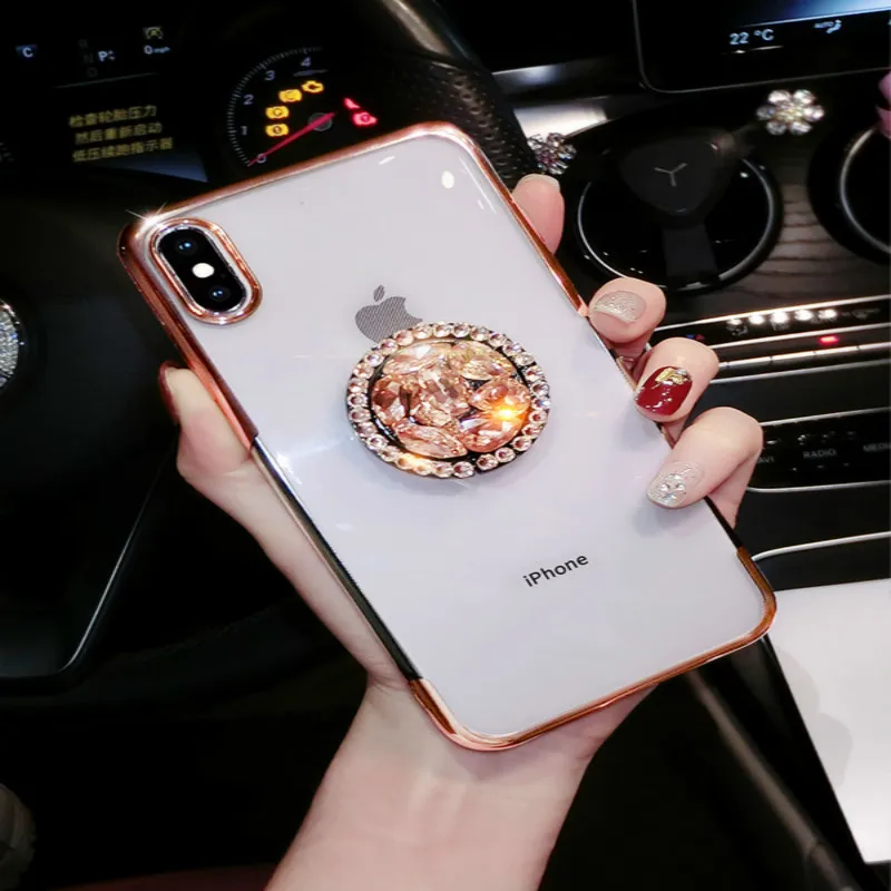 Гальваническим ювелирное держатель дрели телефонные чехлы для iPhone X Case Xs Max Xr 6 6s 7
