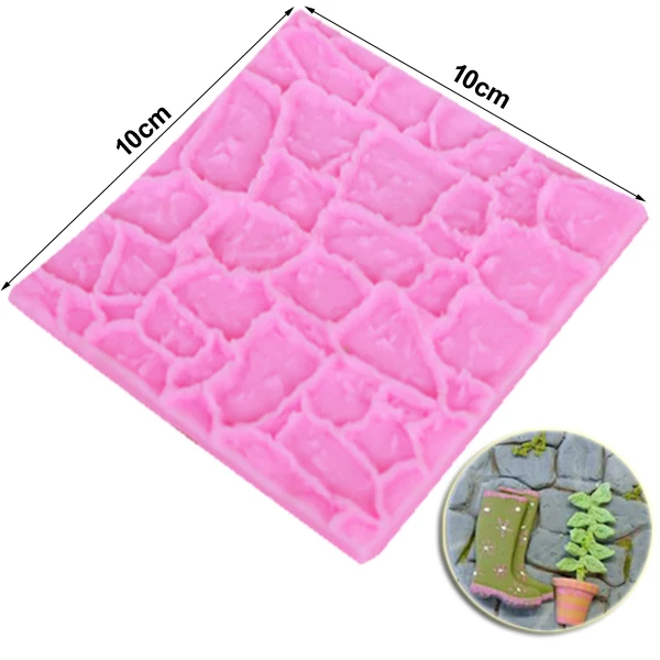 M2020 замок кирпичная стена текстура торт BorderSilicone Mold помадка шоколадная жвачка