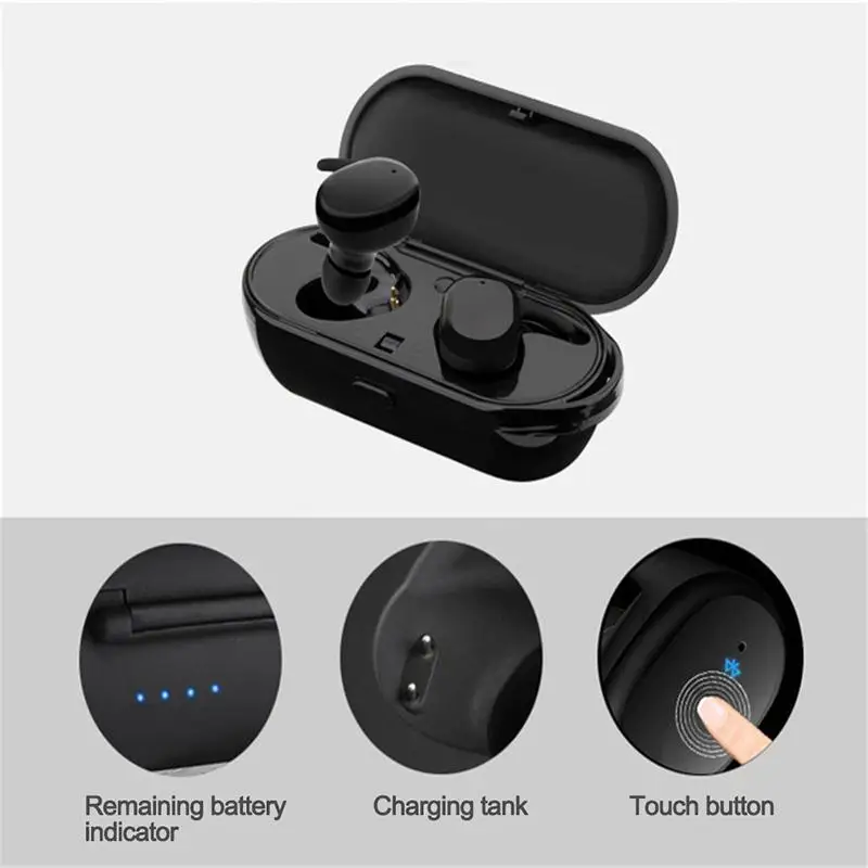 Беспроводные наушники Bluetooth TWS Touch Водонепроницаемые Мини стелс-наушники