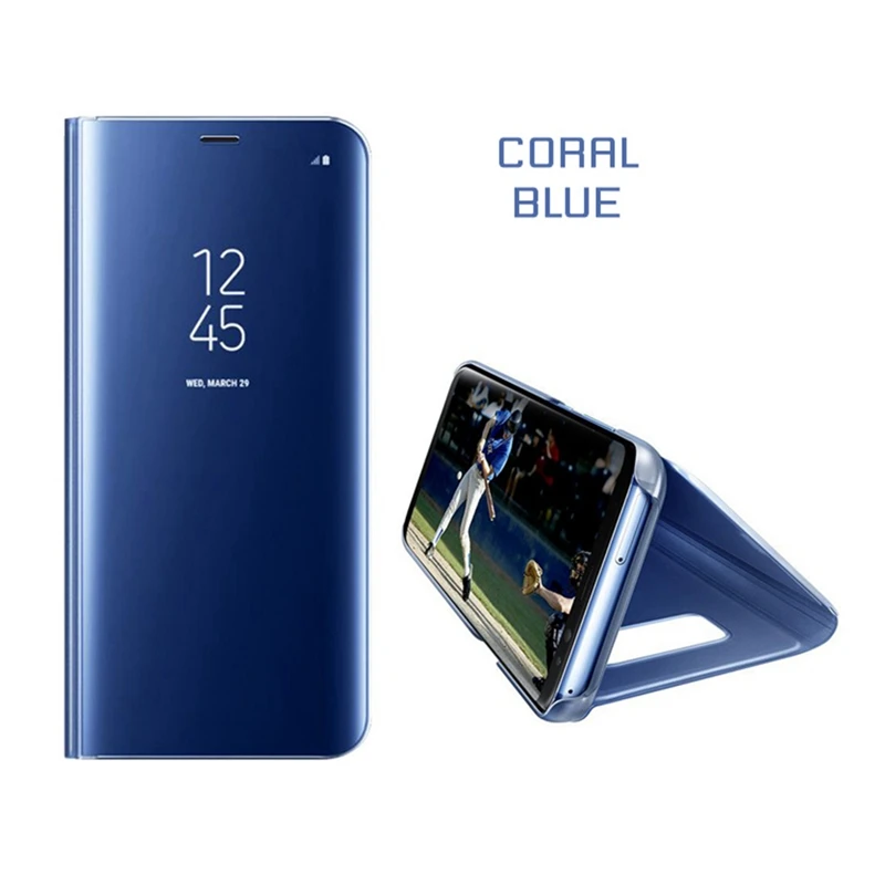 Smart View Mirror Leather Flip Stand Case Cover for Samsung S10 S9 S8 plus Note 9 8 J5 J7 J8 A5 A6 A7 A8 A9 2017 2018 | Мобильные