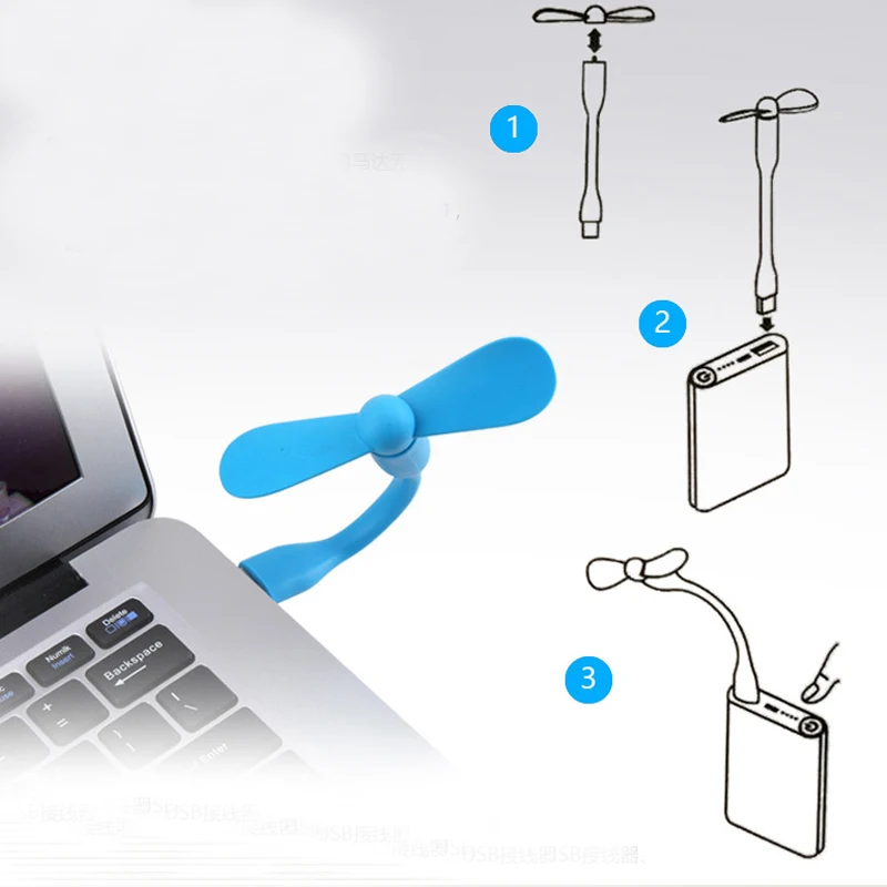 Гибкий мини-вентилятор Type-c / Micro USB для ПК планшетов смартфонов Android | Электроника